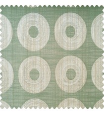 Green brown and beige color geometric circles design shapes texture layers with horizontal lines polyester main curtain